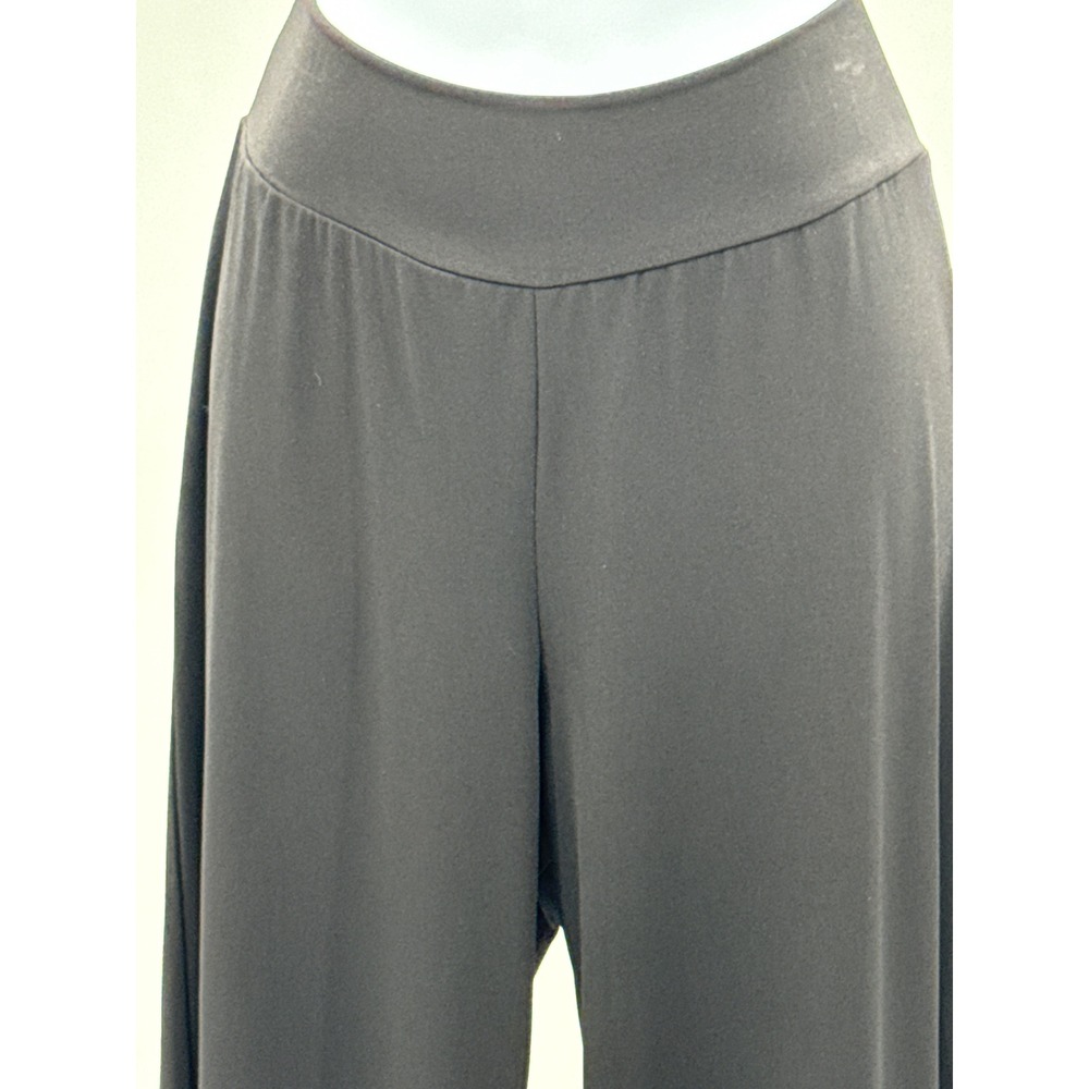 Clara Sunwoo Black Wide Leg Palazzo Pants Liquid Jersey CPG5 Womens Medium NWT - Picture 2 of 11